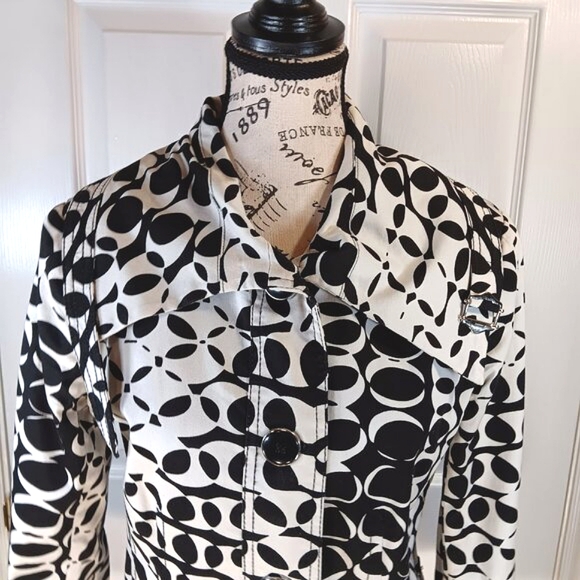 Dalia Jacket Blazer Dress Coat Black White Pattern Women's Size 10P NWOT - Picture 5 of 16